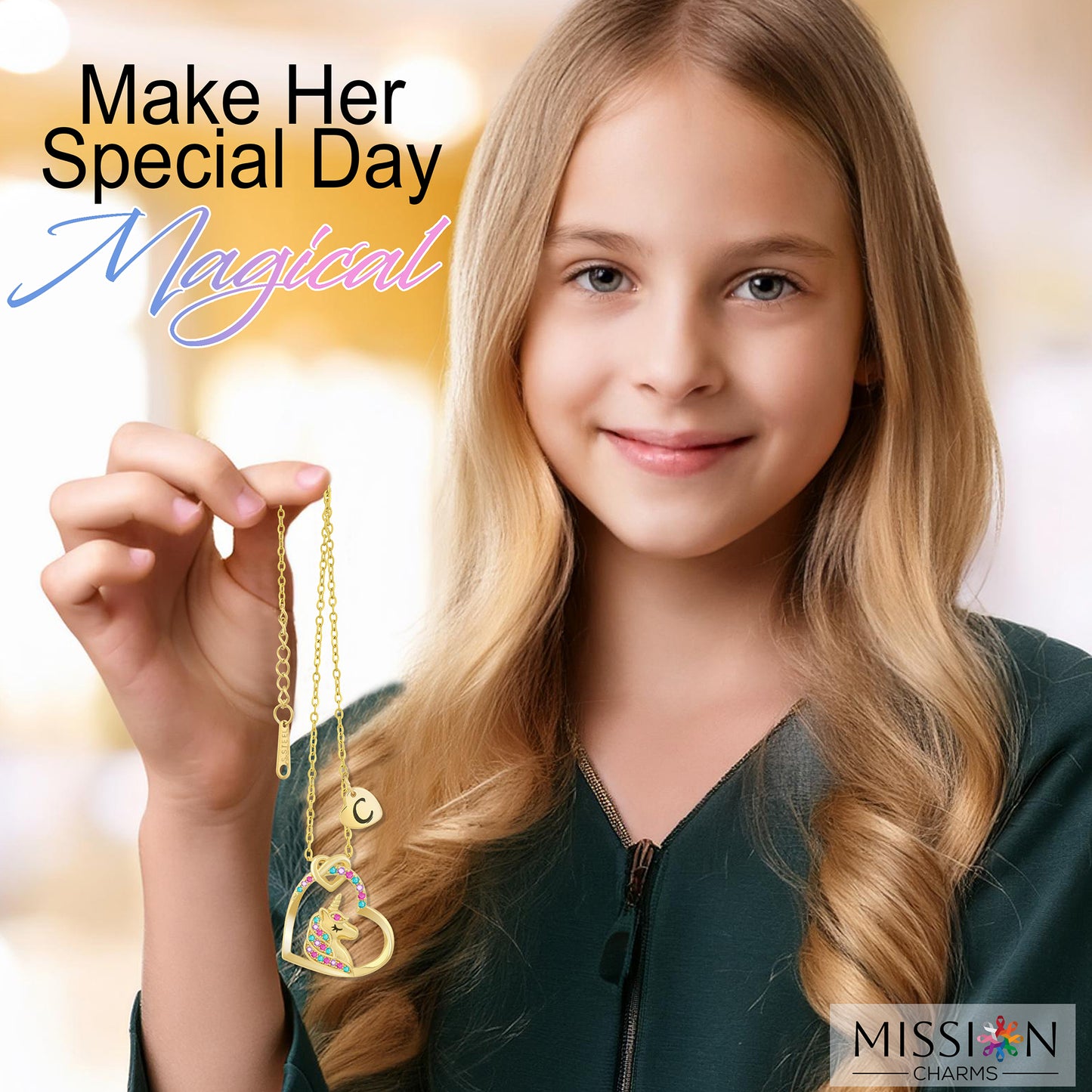 Unicorn Necklace Gift for Girls - 16K Gold & White Gold Plated