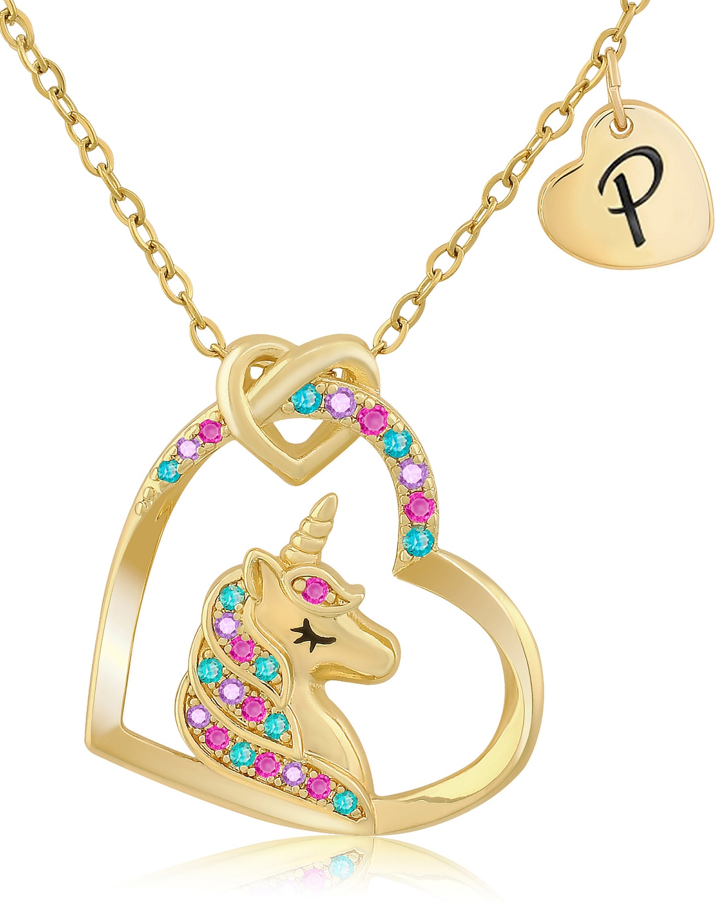 Unicorn Necklace Gift for Girls - 16K Gold & White Gold Plated