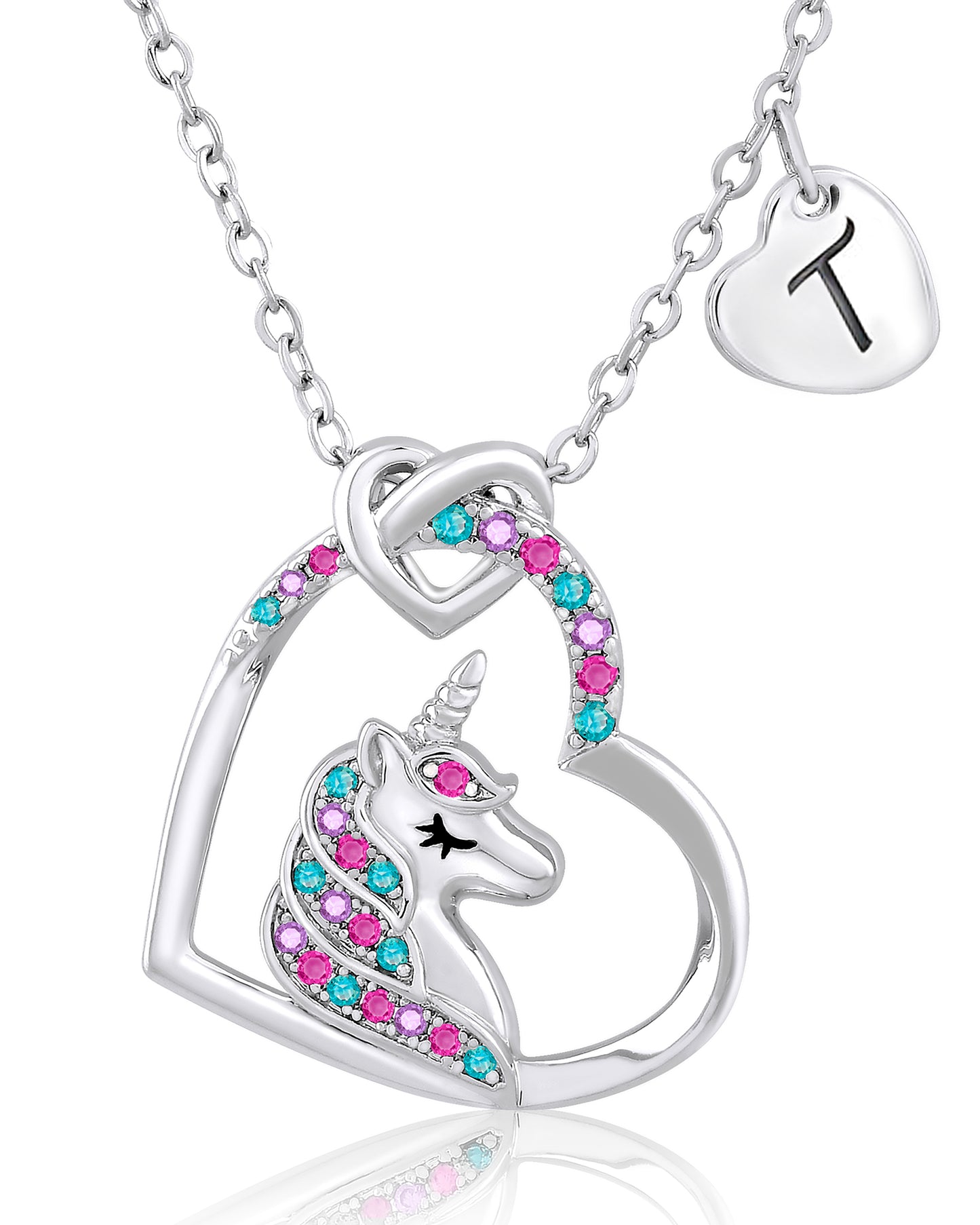 Unicorn Necklace Gift for Girls - 16K Gold & White Gold Plated